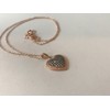 ROSE GOLD OVER 925 STERLING SILVER HEART NECKLACE PENDANT LAB