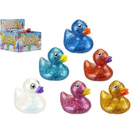 Adorable Glitter Duckies - (4.5 cm) Assorted Color, 1 Pc - Perfect for Party Favors, Bathtime Fun & Collectible Display
