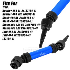 RCHuiWow RC Driveshafts Axles Upgrades Part for 1/10 4WD Slash 4x4(VXL),Rustler 4x4(VXL),Stampede 4x4(VXL),Jat0 4X4(VXL),Steel Front Rear CVD Drive Shaft Hops Up,Replace #9051#9052,Navy Blue