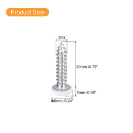 uxcell ST4x20mm White Screws Self Tapping Screws, 25pcs Pan Head Phillips Wood Screws for Woodworking
