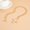 ONBRIG Chunky Gold Necklace Trendy Big Cross Necklace for Women