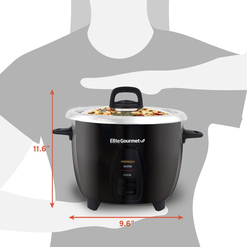 Elite Gourmet ERC2001BX 10-Cup Electric Rice Cooker with 304 Surgical