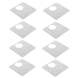 Mobestech 8pcs Cabinet Hinge Repair Plates - Screw-in Hinge Repair Clips with Holes Stainless Steel Furniture Cabinet Drawer Window Plate