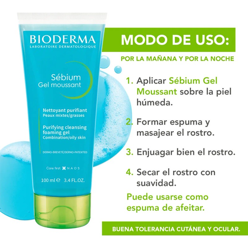 Bioderma Sébium Gel Moussant Limpia y Purifica - 100ml