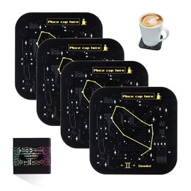 Constellation Circuit Board Coasters for Coffee Table Gemini Gifts Zodiac Coasters Gifts for Mom Novelty Birthday Gifts for Women Gifts for Him Gifts for Boyfriend Dad Gifts(4 X Black/Pack)… (Gemini)