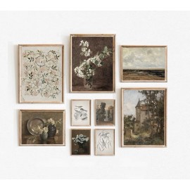 Set 9 French Country Canvas Wall Art, Landscape Wall Art, Vintage Prints For Wall Decor, Moody Decor Art Prints Unframed Country Wall Art Antique Wall Decor, French Country Farmhouse Decor