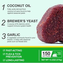 Natural Prevention for Dogs-150 Soft Chews,for All Breeds & Ages