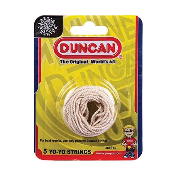 Duncan Toys Yo-Yo String [White] - Pack of 5 Cotton String for Plastic, Metal Yo-Yos