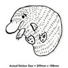 Large 210mm 'Cute Platypus' Permanent Sticker Decal for Cars/Windows/Bins/Walls etc