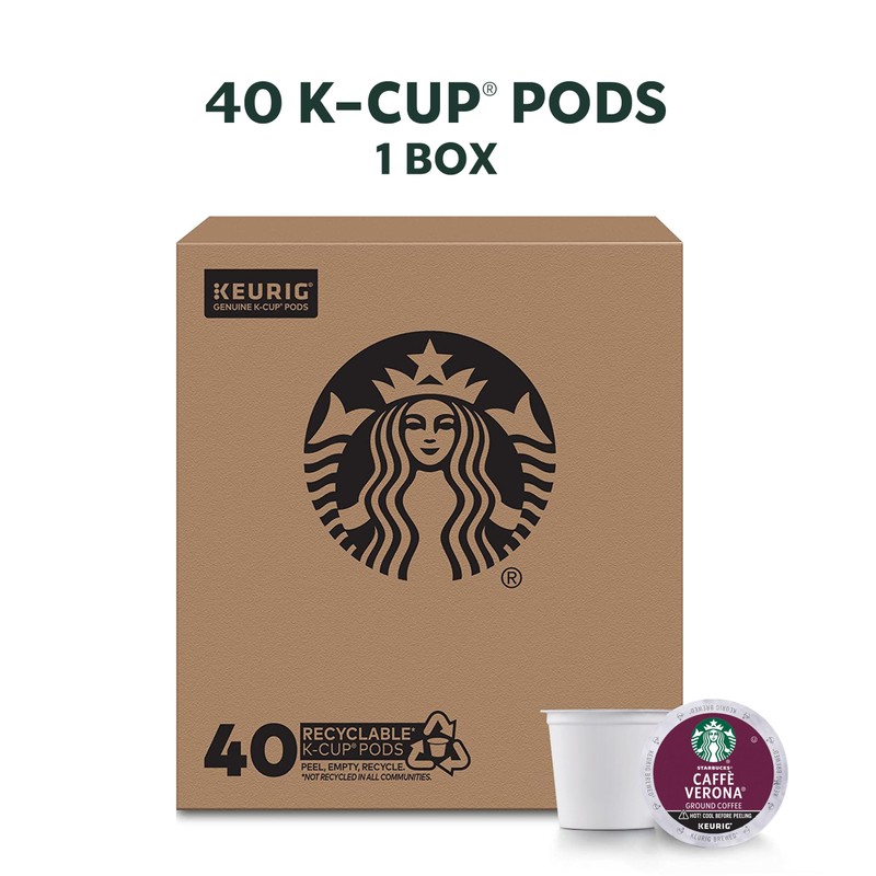 Starbucks K-Cup Coffee Pods, Dark Roast, Caffè Verona for Keurig