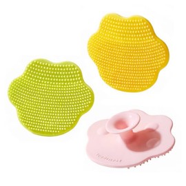 3 Pack Cute Soft Baby Bath Brush, Cradle Cap Brush, Silicone Scalp Massage Brush, Head Scrubber Baby Bath Essential for Dry Skin, Cradle Cap Treatment