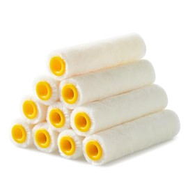 Voomey Mohair Mini Paint Roller, 4 Inch Wool Blend Small Paint Roller Covers 10 Pack, Paint Roller 4 Inch for Cabinets, Trim, Skirting Boards, Tables & Chairs, Suitable for All Paints
