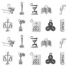 DanLingJewelry 100Pcs 10 Styles Law Enforcement Lawyer Charms Handcuffs Balance