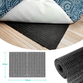 VABNEER Non-Slip Mat, 60 x 100 cm, PVC Non-Slip Underlay, Multi-Purpose Carpet Stopper for Drawers, Car, Trunk, Kitchen, Motorhome, Shelf, Pallet (Black)