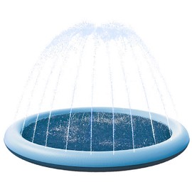COMMOUDS Splash Pad for Kids and Dogs, Non-Slip Sprinkler Pad Thicken Pool Summer Outdoor Water Toys, Backyard Fountain Play Mat for Baby Toddlers Boys Girls Pet(87in)