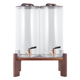 2PCS 1.6 Gallon Drink Dispenser,Glass Water Dispenser with Stand,Beverage Dispenser with Stainless Steel Spigot,Drink Dispensers for Parties,Bars,Restaurants