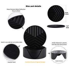 Silicone Coasters Set of 8, 4.3" with Holder - Durable, Non-Slip, Heat-Resistant Drink Mats for Home, Office, Bar. Safeguards Every Surface Type