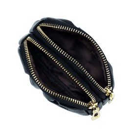 Yocipa Genuine Leather Coin Purse, Women's Cute Multi-functional Mini Double Zipper Pouch, Small Coin Case, Popular Wallet, Coin Card, Key Storage Pouch, green