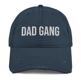 MTN TOOL Dad Gang Distressed Dad Hat Parent, Father, Cool Embroidered Hat Navy