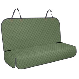 NECKORY Backseat Cover for Dogs, Waterproof and Non-Slip Pet Bench Seat Covers, Car Seat Protector for Back Seat, Universal Size Rear Car Seat Cover Fits Cars, Trucks and SUVs, Army Green&Grey