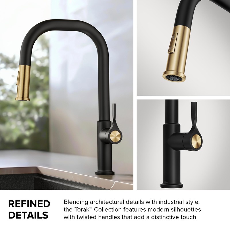 KRAUS Torak Pull Down Kitchen Faucet in Matte Black with