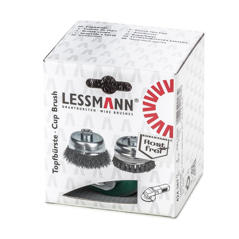 Lessmann Topfbürste 60 mm ROH gew. 0,30 mm Gew. M