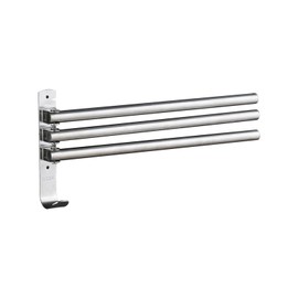 Swivel Out Towel Racks with Hooks 3-Bars Foldable Arms Bath Towel Hanger Wall Mount Towel Bar Stainless Steel Towel Holder Organizer for Bathroom Kitchen