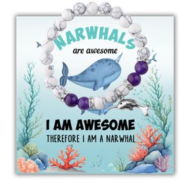 Narwhal Bracelet Narwhal Unicorn Of The Sea Bead Bracelet Narwhal Lover Jewelry (NARWHALS bracelet ca)