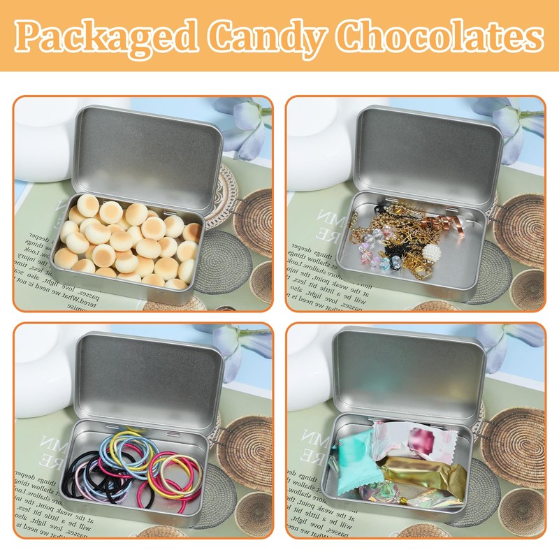 Rectangular Metal Tins with Lids, Small Metal Box with Lid