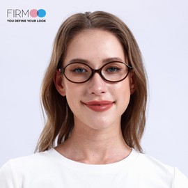 Firmoo Blue Light Filter Glasses Oval without Prescription for Women Men Small Retro Glasses Blue Light UV Protective Glasses for Screens, gray