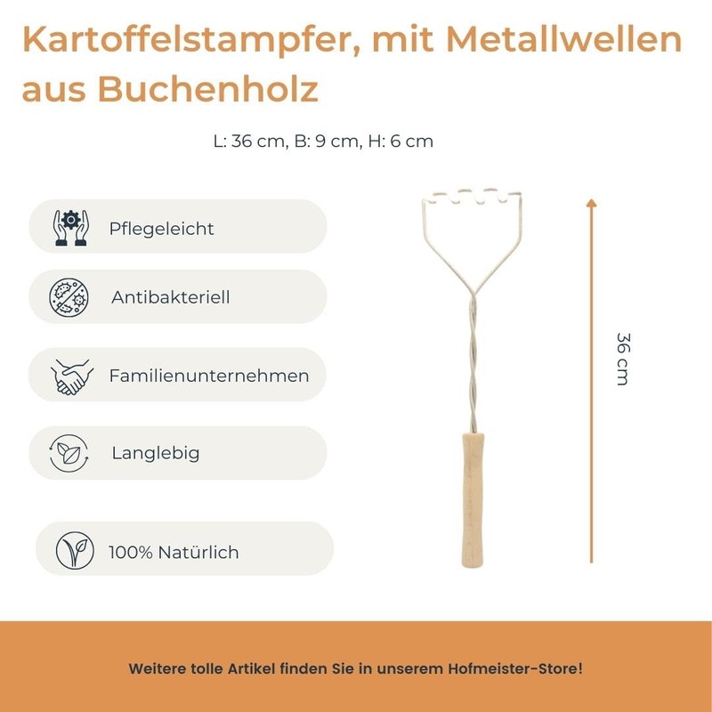 HOFMEISTER® Potato Masher with metal waves