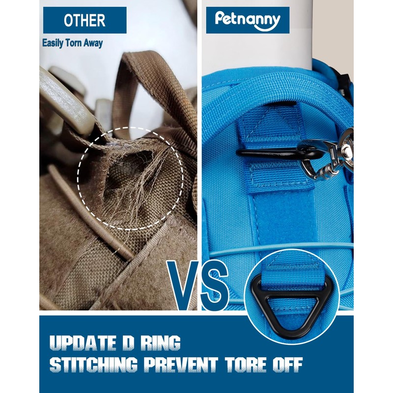 PETNANNY Tactical Service Dog Vest - No-Pull Emotional Support Harness