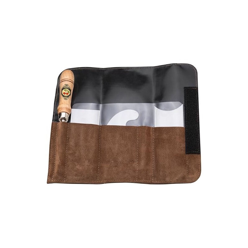 Kirschen 3823001 3-piece drawing blade set, brown, with leather bag,