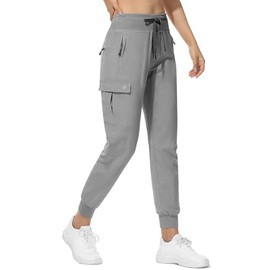 RlaGed Women’s Lounge Cargo Hiking Pants Lightweight Joggers Quick Dry Water Resistant Outdoor Fishing UPF 50+ Sweatpants with Zipper Pockets