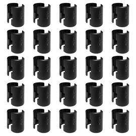 Sevici 50 Pack Wire Shelf Clips Wire Shelf Locking Clips for 1 in. Posts 25 Pairs of Black Shelf Sleeves, Replacement Plastic Accessory Parts for Wire Shelving Systems (1inch, Pack, 50)