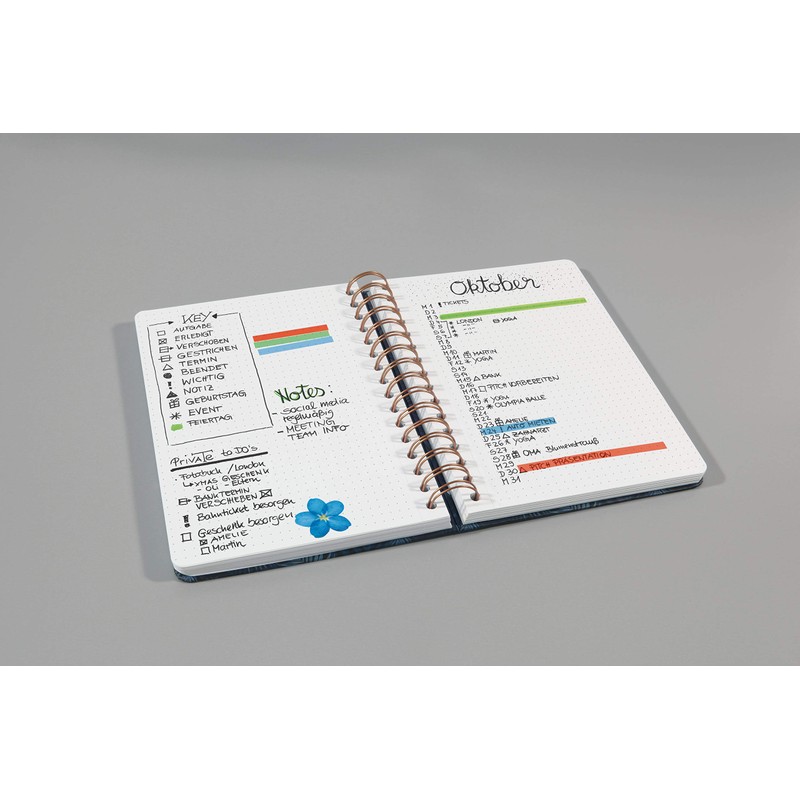 SIGEL JN602 Spiral notebook basic, A5, dotted, hardcover, jugnle pattern,