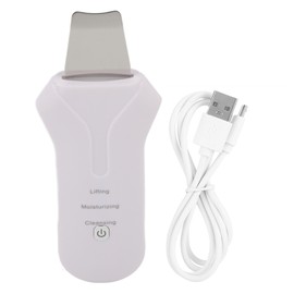 Ultrasonic Skin Scrubber Blackhead Acne Removal Face Skin Deep Cleansing Spatula Beauty InstrumentWhite