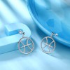 Zodiac Sign Stud Earrings Pisces Hoop Earrings White Gold Over