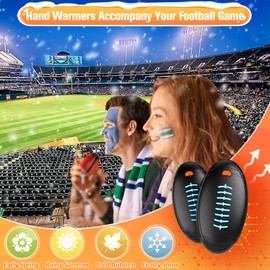 Hand Warmers Rechargeable, 2 Pack Temperature Electric Portable Heater Football Shape Hand Warmer, Quick Charge Portable Hand Warmer Gift for Christmas Outdoors, Hunting, Golf, Camping
