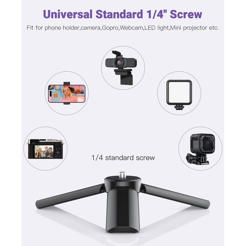 Anozer Mini Tripod with Universal Phone Holder & Cold Shoe,