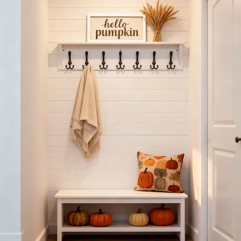 Dseap Wall Mounted Coat Rack Shelf - 24” Heavy Duty