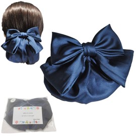 [Cute Ribbon] Bun Net, Chignon Net, Ribbon with Clip, Coco Plaza Original Package (Navy)