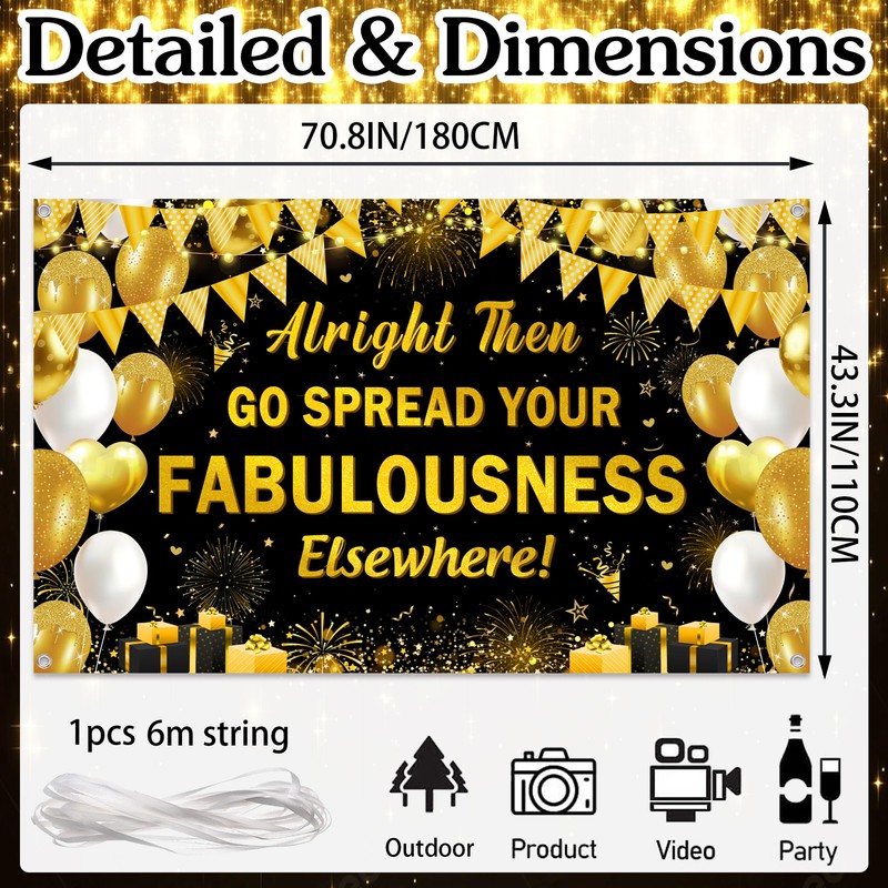 VeyoCraft Going Away Party Decorations - Alright Then Go Spread