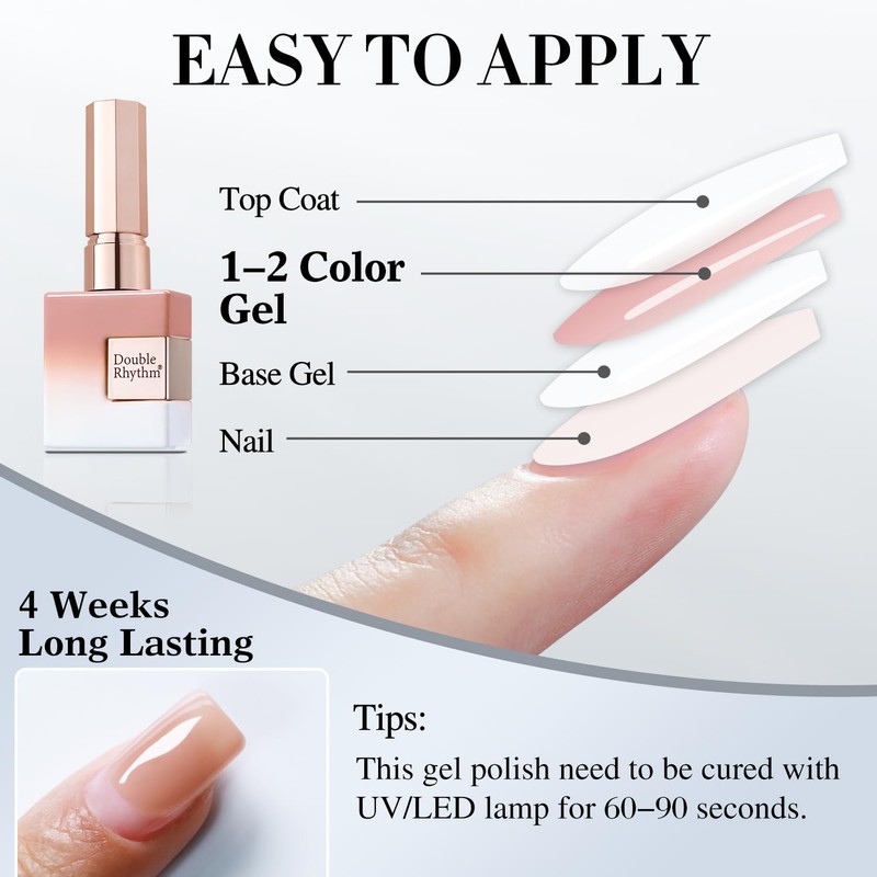 Double Rhythm 15 ML Gel Polish Pure Sheer Same Color
