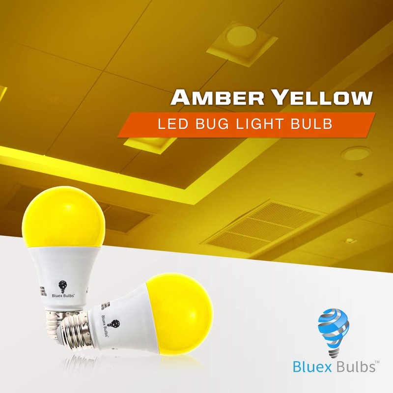 2-Pack Solray A19 Amber Yellow LED Bug Light Bulb No