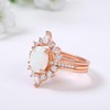 LAZLUVU Women Stackable Ring AAA CZ Rose Gold Plated 3Pcs