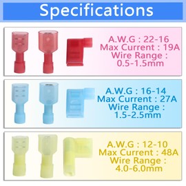 aikoolwer 330Pcs Nylon Spade Connector Right Angle Kit Crimping Tool Quick Disconnect Ends Crimper Electrical Automotive Insulated Wiring Crimp 90 Degree Terminal