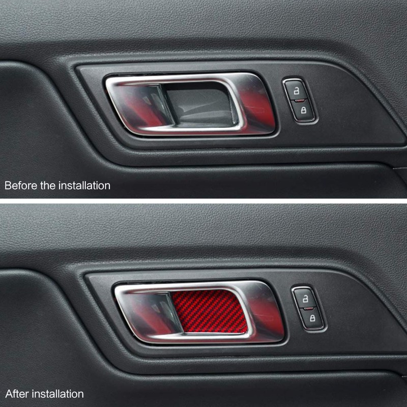 ramuel Compatible with Carbon Fiber Door Handle Trim Cover Accessories