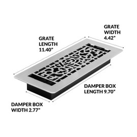 Decor Grates LFGS212-NKL Low Profile Grates, 2X12, Feng Shui, Brushed Nickel