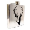 Stainless Steel Stag's Head Hip Flask in Gift Box